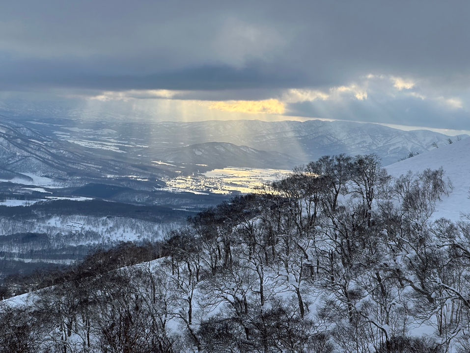 Annupuri Ski Resort winter valley sunset snow scene